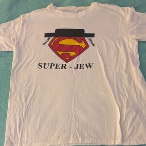 Super-Jew UNISEX White Shirt - XL - ✡️